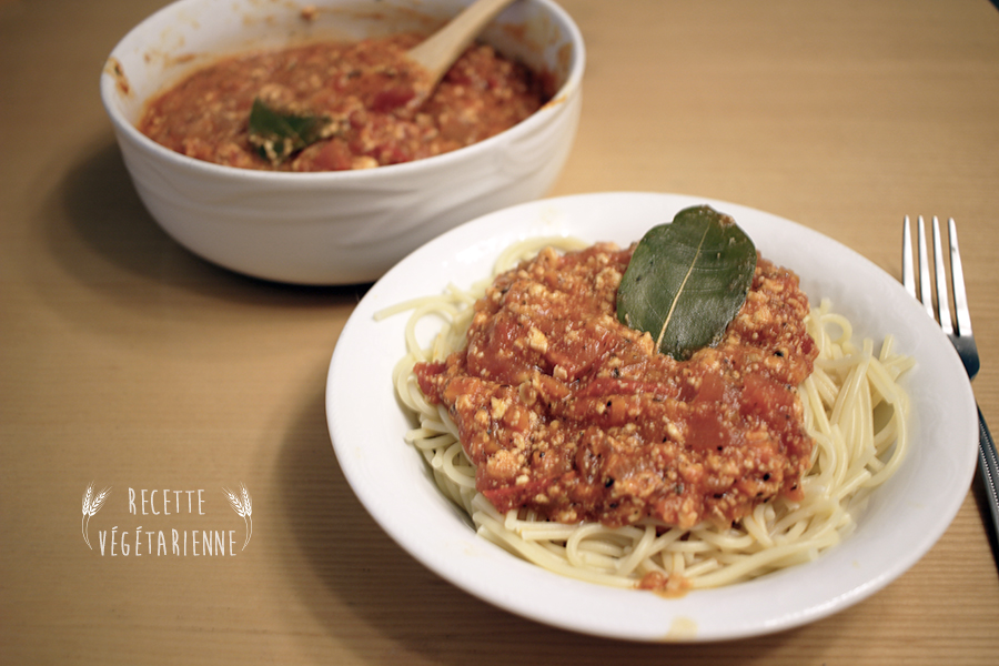 Spaghetti sauce bolognaise végétarienne