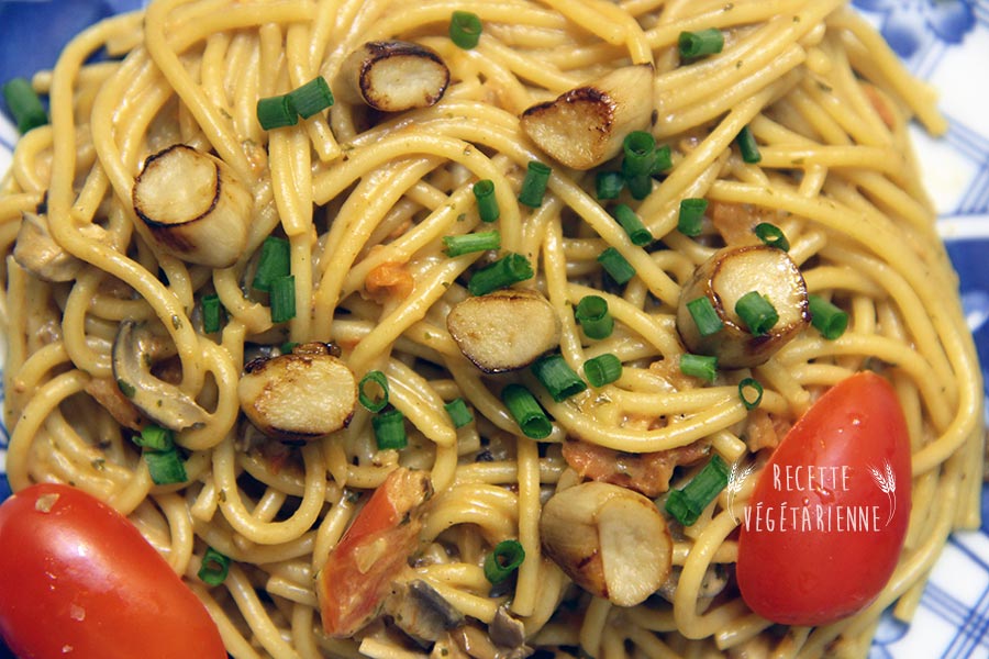 plat spaghettis végétarien